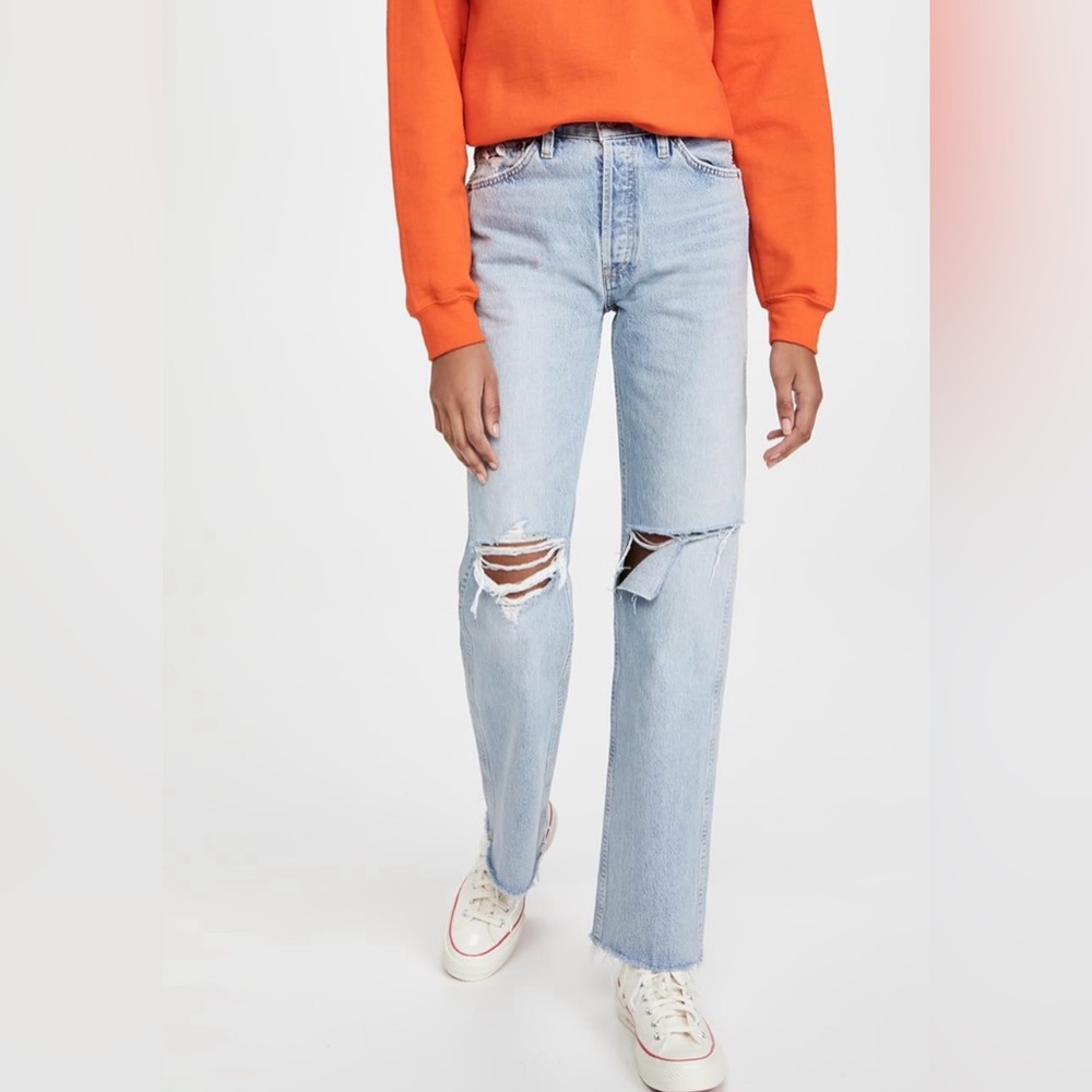 Re/done 90s High Rise Loose Distressed Jeans